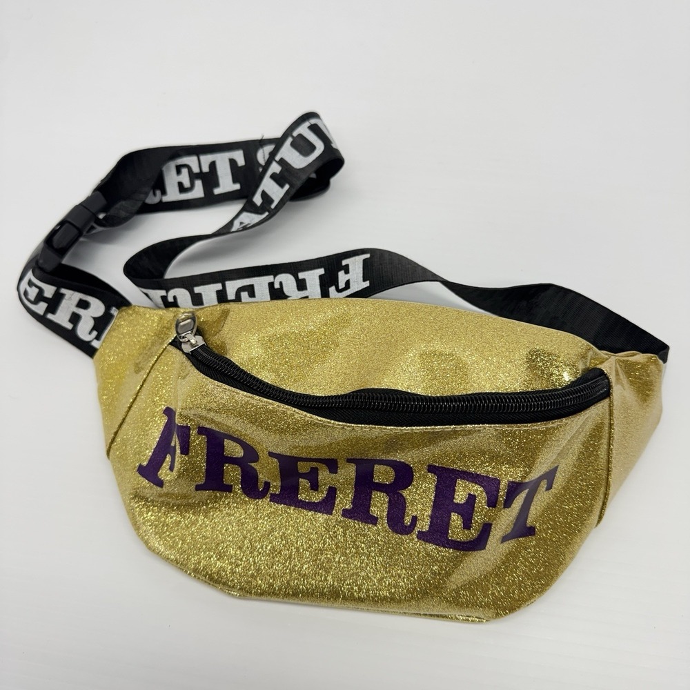 Krewe Of Freret Fanny Pack Mardi Gras Throw Gold Sparkles New Orleans